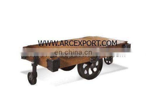 wooden cart table