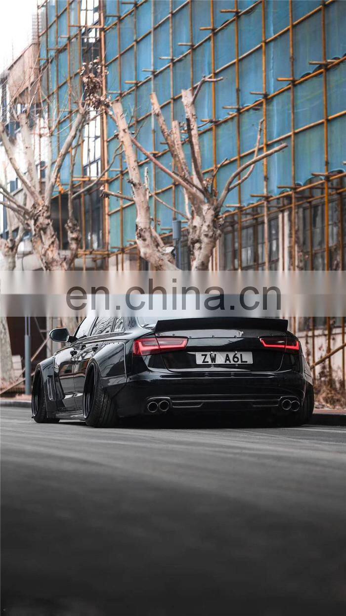 Runde Perfect Fitment For Audi A6 S6 RS6 Upgrade Carbon Fiber Wide Body Kit Front Bumper Lip Wide Wheel Eyebrow Spoiler