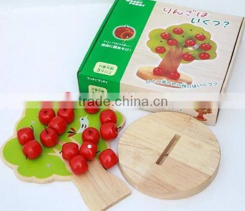 2016 Hot Sale Bead Toy High Quality Wood Apple Tree Wood Beads Toys For Children