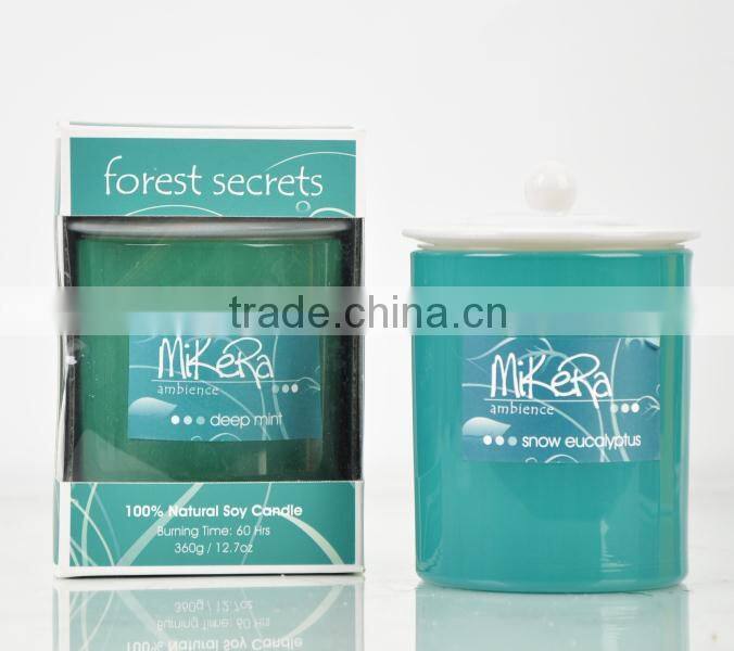 360G Scented Candle with glass Jar ceramic lid ,Home Decorative wax candle, gift set SA-1937