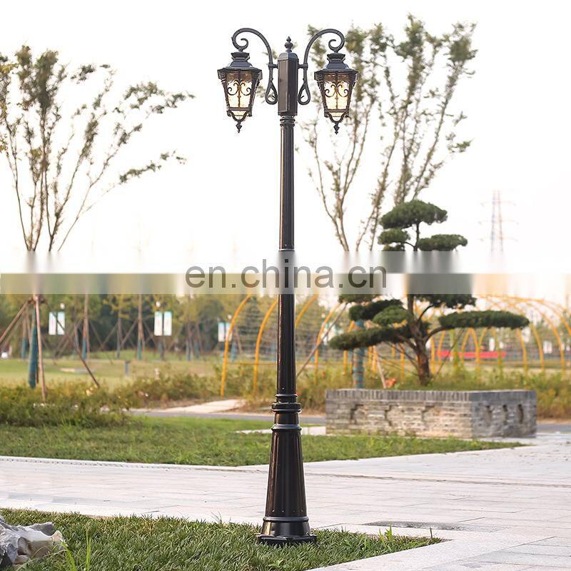 2 head european style landscape outdoor road lamp post led lights for decoration garden lights