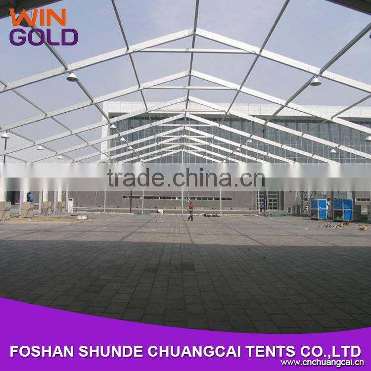 Large Commercial 30X60M Clear Span Tent Trade Show Tent With White PVC Cover Clear Window