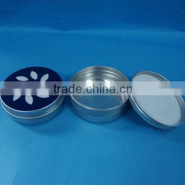 snap-on cap aluminum jar with cutout aluminum cap