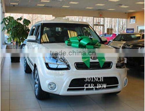 30 inch dia Glossy Gaint Red Car Decoration Bow, Large Plastic Ribbon Bow