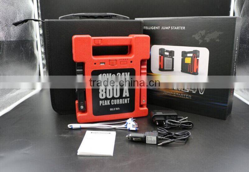 Battery power booster jump starter supply 24000m multi-function lithium emergency jump starter