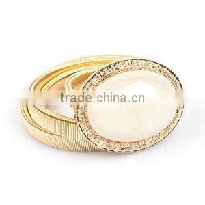 new products ladies waist chain solid gold chain white agate belly chain