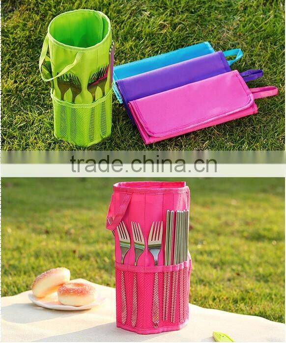 Fabric Outdoor Washable Camping Waterproof Storage Organizer /Tableware Storage Box /Fork Spoon bag