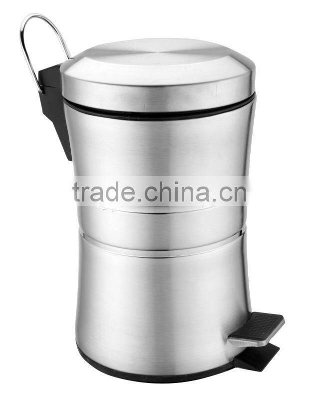 Stainless Steel with Transparent Color Paint Dustbin