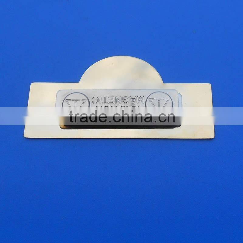 high quality 7mm magnetic silver rectangle name badge