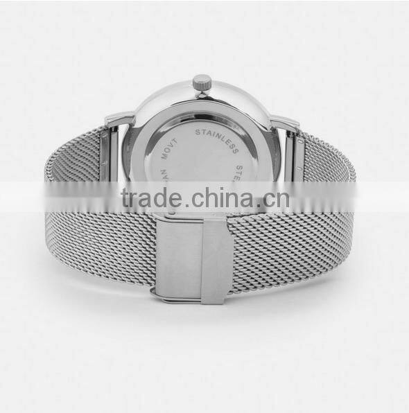Mesh Band Minimalist Mineral/Sapphire Glass Watches Chain Wrist Watch