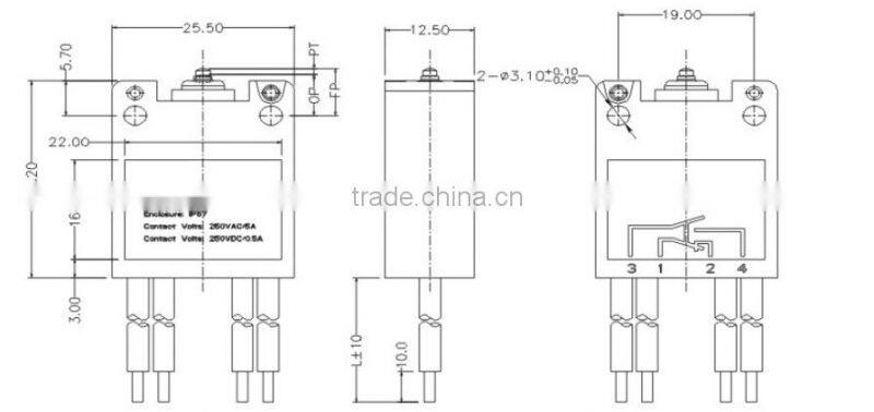 China supplier Sealed DPDT micro switch t85 5e4 with 4 wires
