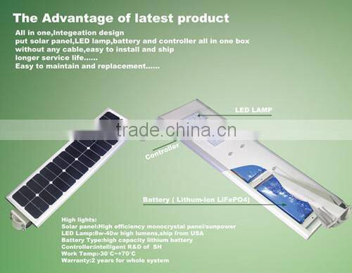 60w all in one solar street light for street ,road ,park and highway