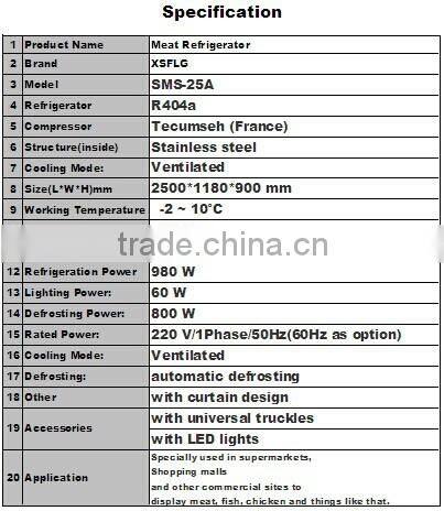 Chicken display refrigerator,display cooler,Fresh meat showcase