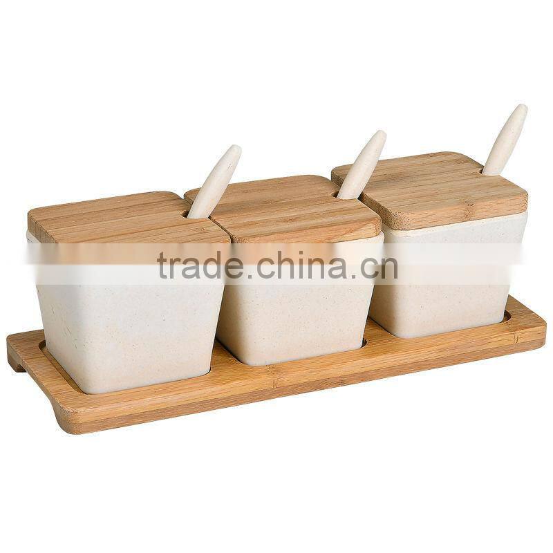 Eco-friendly bamboo fiber 3 pieces food container