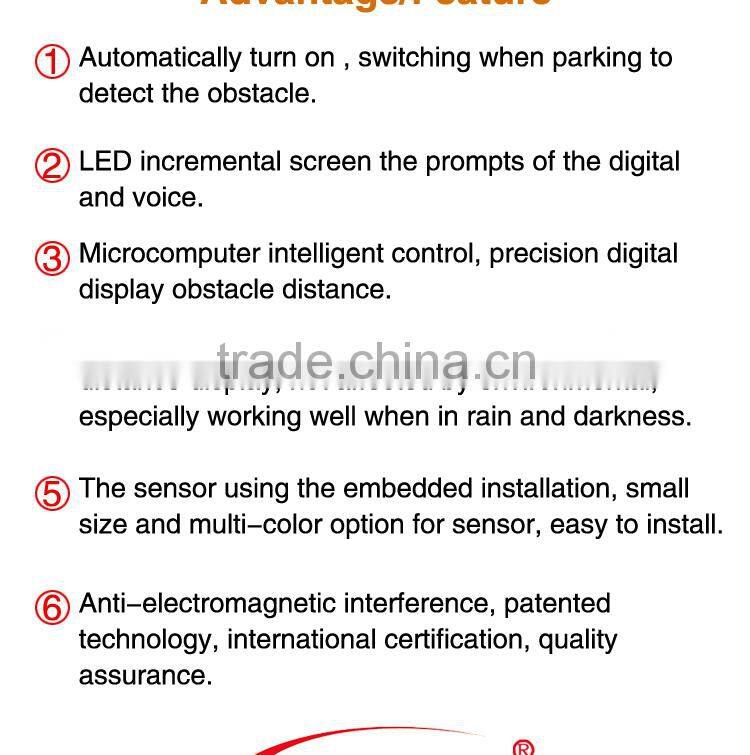 China factory wholesale stick on parking sensor with high quality waterproof sensor and buzzer switch
