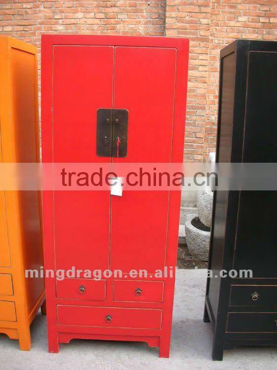 Chinese antique furniture pine wood black/green/purple/blue/red Beijing Three Drawer Two Door Cabinet