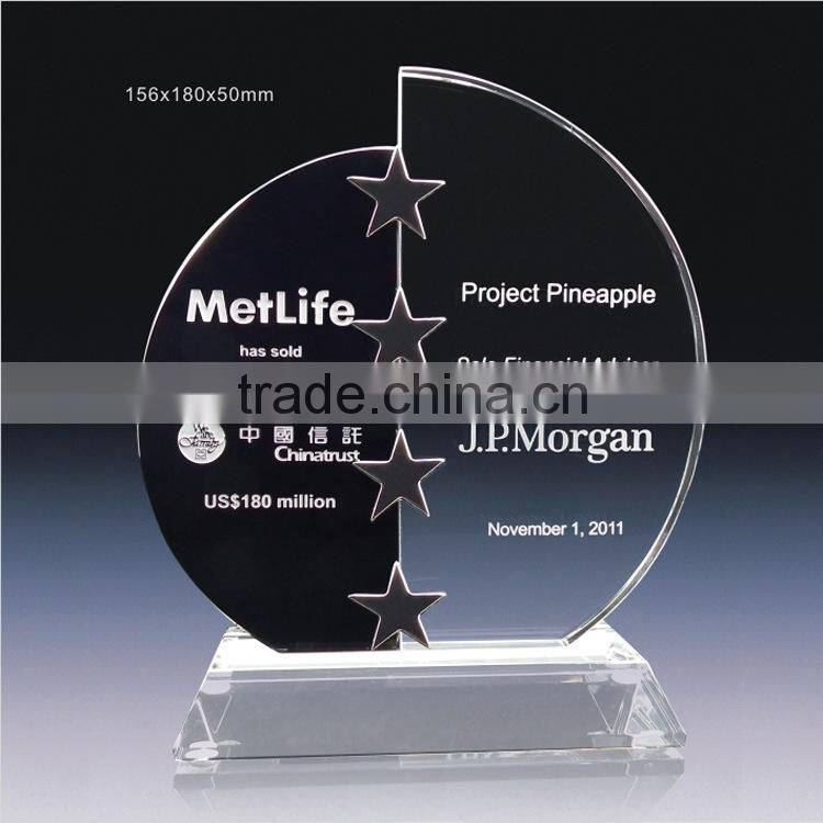 luxury new arrive crystal trophy crystal plaque for sports award crystal glass award souvienir