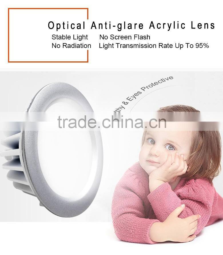 Highly Reliable Long Lasting White or Black Color Round Shaped 78mm Cutout 3W 5W 7W 9W IP65 LED Downlights