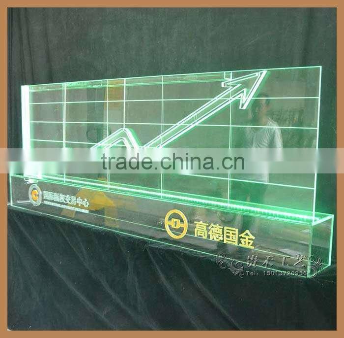 acrylic led logo of securities trading center bull flag customized logo and design