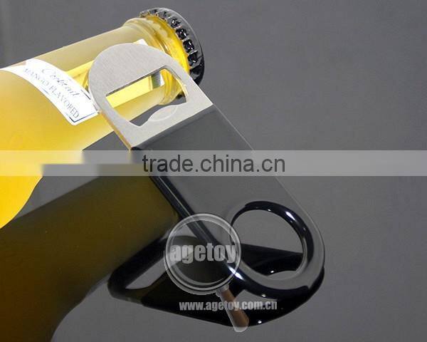 Small Is Beautiful Portable Pocket Black Soft PVC Coated Stainless Steel Metal Wholesale Bottle Opener