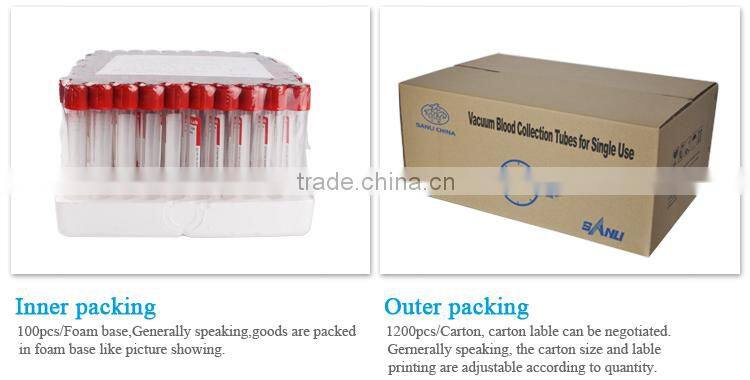 Hospital Test Equipment Vacuum Blood Collection Tube with CE Approved