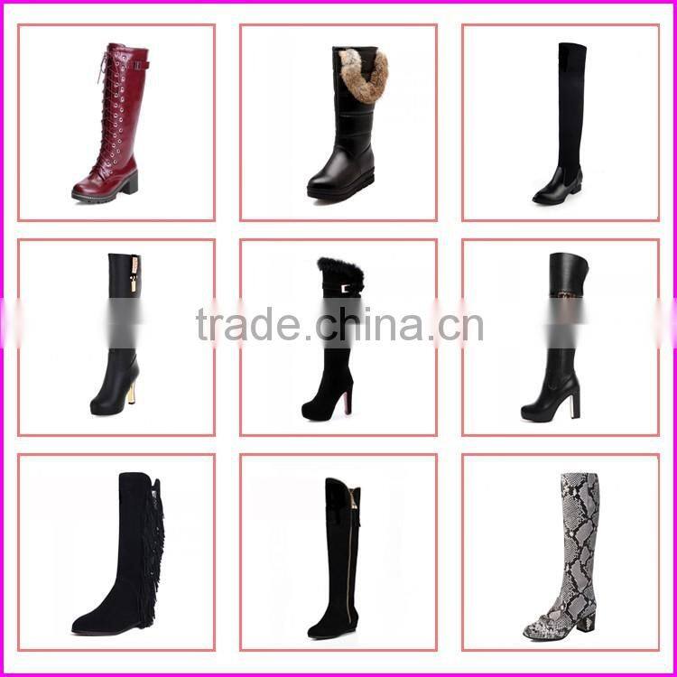 GD fashion women round toe tall zipper flat boots for ladies