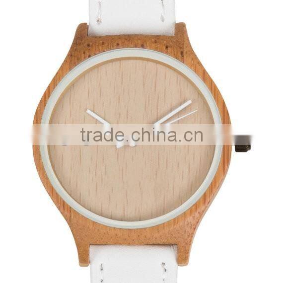 Women Bamboo Watch / Leather Band Lady Wood Watch