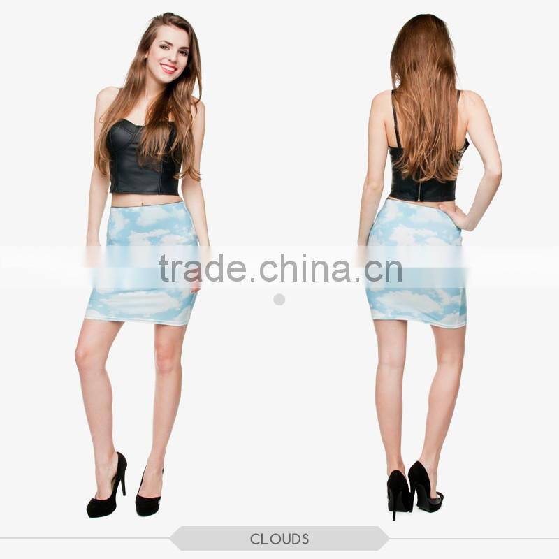 Online Top Selling Personalized Sublimation 3D Print Girls Sexy Mini Skirt