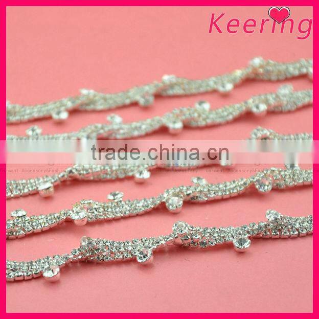 all clear blingbling claw crystal chain decoration rhinestone trim wholesale WRC-219