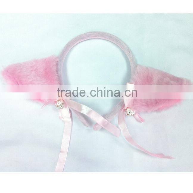 CAT ears hair clip , White Lining, for Cosplay Costume Party Halloween