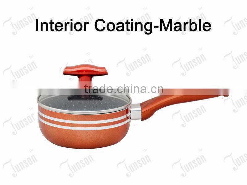 14cm Marble Coated Aluminum Sauce Pan/Induction Cookware Sauce Pot with Lid
