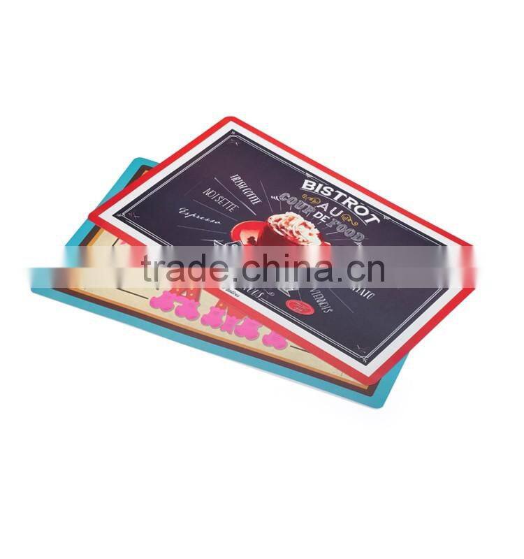 2016 new product flexible plastic placemat printed table placemat pp placemat