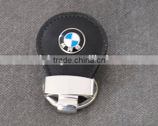 Customized popular leather auto key chains souvenir keychain leather and metal