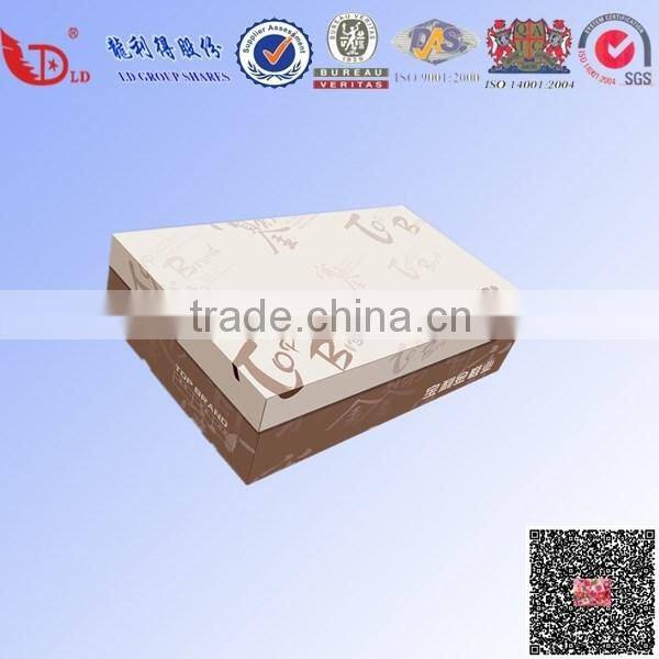 2015 hot sale recycle paper customized carton shoe box for packing shoes