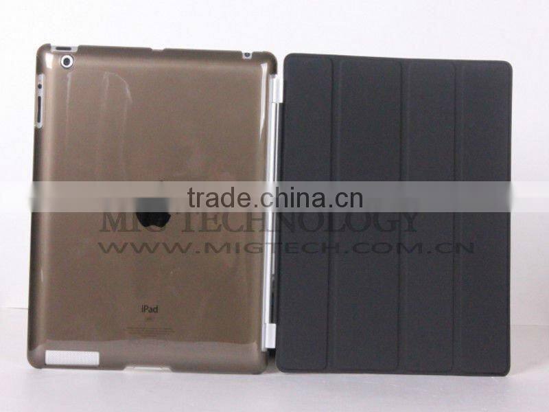 Smart cover with back hard cover for ipad2 3, for ipad 3 case