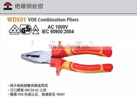 High quality Insulated Combination Pliers; Die forged; VDE/GS Certificate; China Manufacturer;OEM service; AC1000V