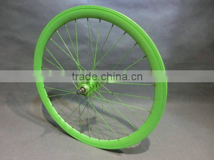 Colorful steel spokes customized fixie bicycle wheel flip flop hub bicycle wheel