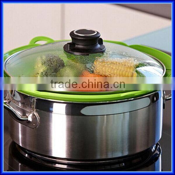 Silicone Spill Stopper Lid for over boil protectors 10" , foodgrade FDA approved round cooking pot spill stopper lid/cover