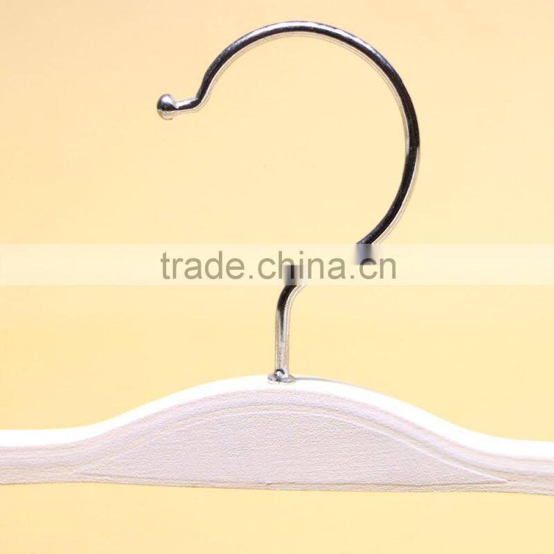 White wooden pants hanger for children garment
