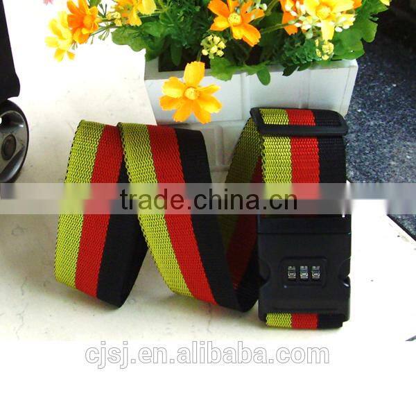 Famous Brand High quality 2m luggage strap belt with combination lock