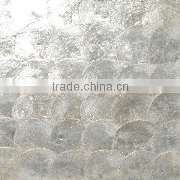 Capiz mother of pearl wall paper silver white capiz sea shell mosaic tile