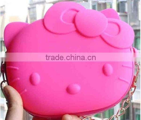 New Arrival Hello Kitty Silicone Single Long Strap shoulder Bag For Girs