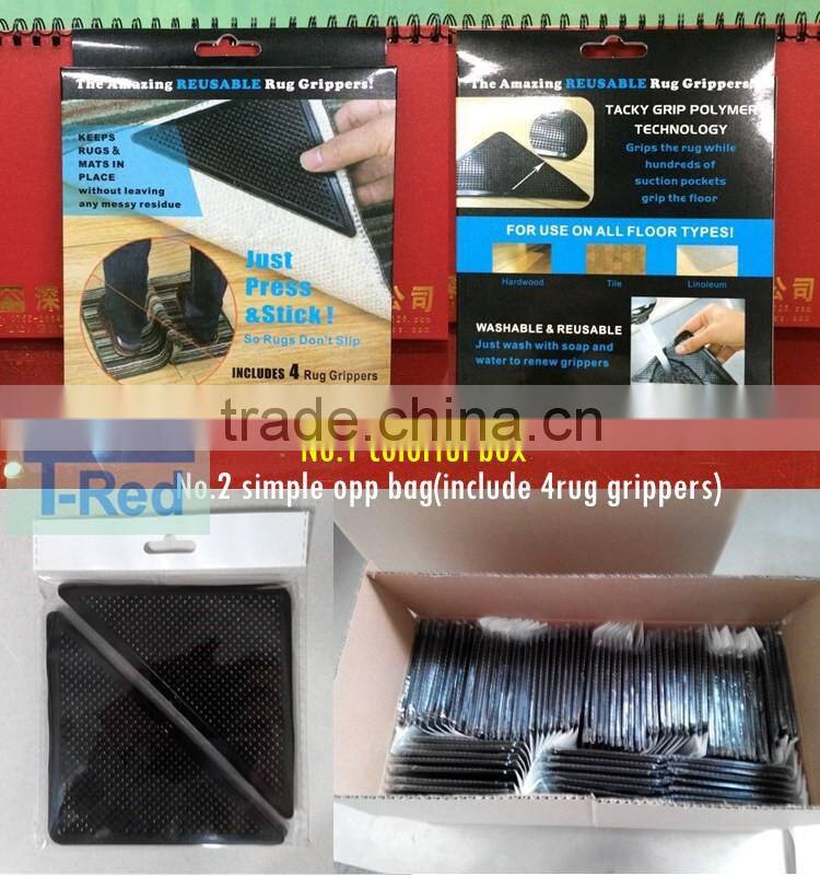 shenzhen furniture sticky material non slip rug corner grippers grip carpet corner