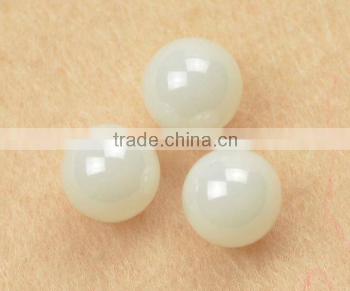china beads factory price white round 8mm without hole glass beads stone