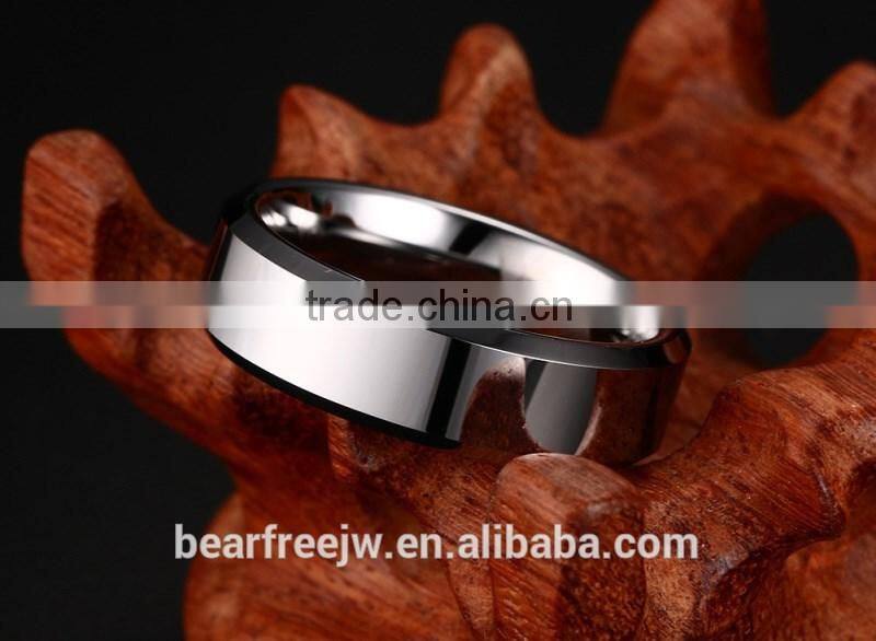 Unisex Beveled Edge Center Comfort Fit Tungsten Wedding Band Ring 6mm