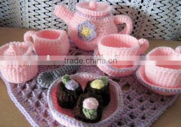 efan handmade wholesale crochet tea set in stock