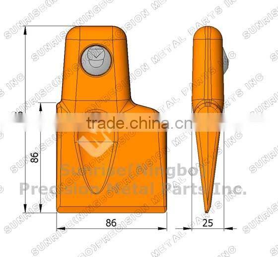 211 Tungsten carbide dirt Pengo gage tooth for construction machine rock auger