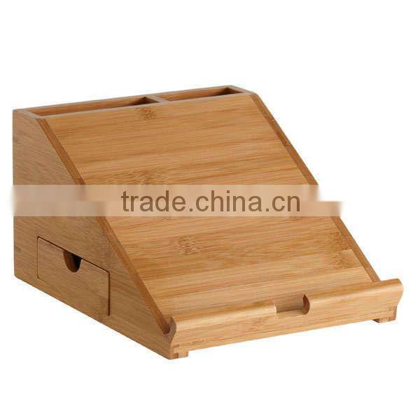 Bamboo made stationary tablet stands and holders