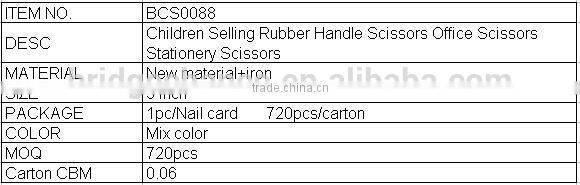 Children Selling Rubber Handle Scissors Office Scissors Stationery Scissors