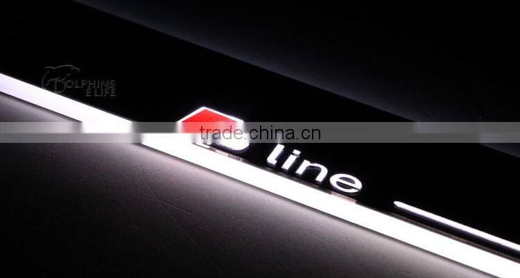 Car LED Welcome Flash Logo Door Sill Moving Scuff Plate Light For Audi A7 S7 RS7